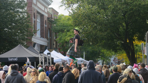 A bagpiper on a unicycle