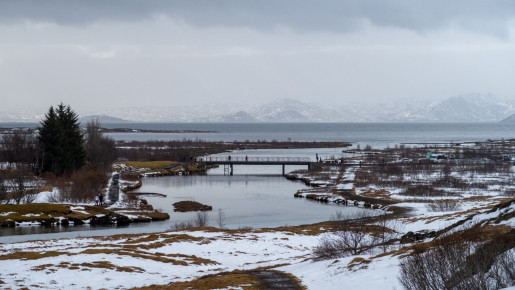 The much larger Þingvallavatn, viewed from Þingvellir